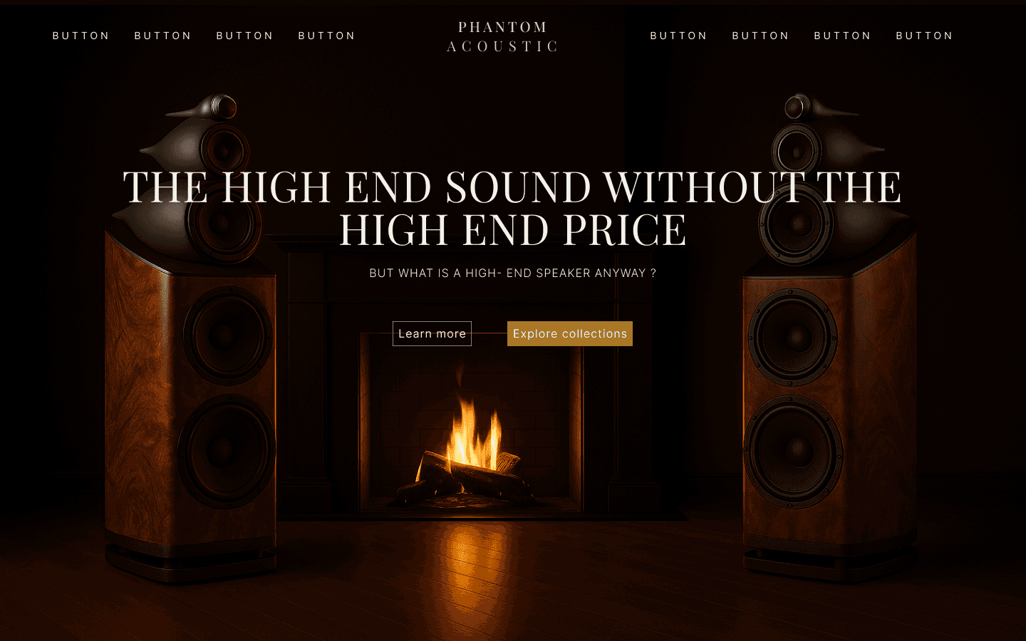 Phantom Acoustic homepage before redesign