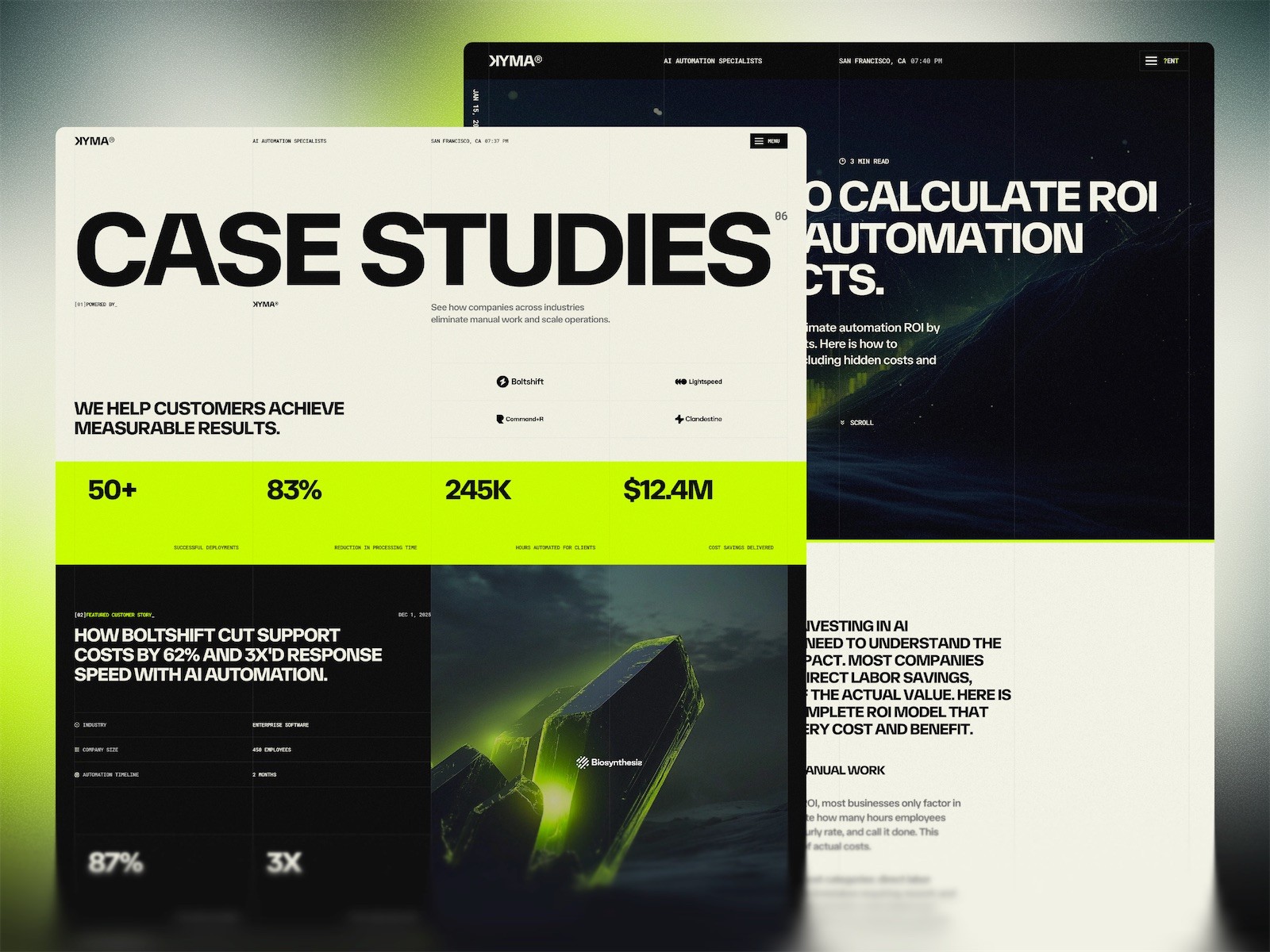 KYMA template case studies page layout