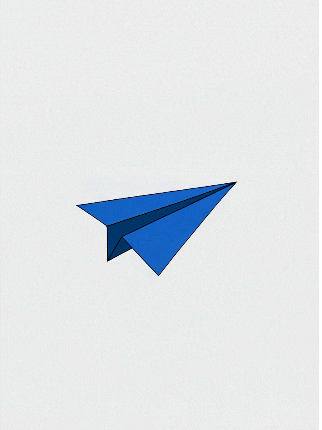 Blue paper airplane animation