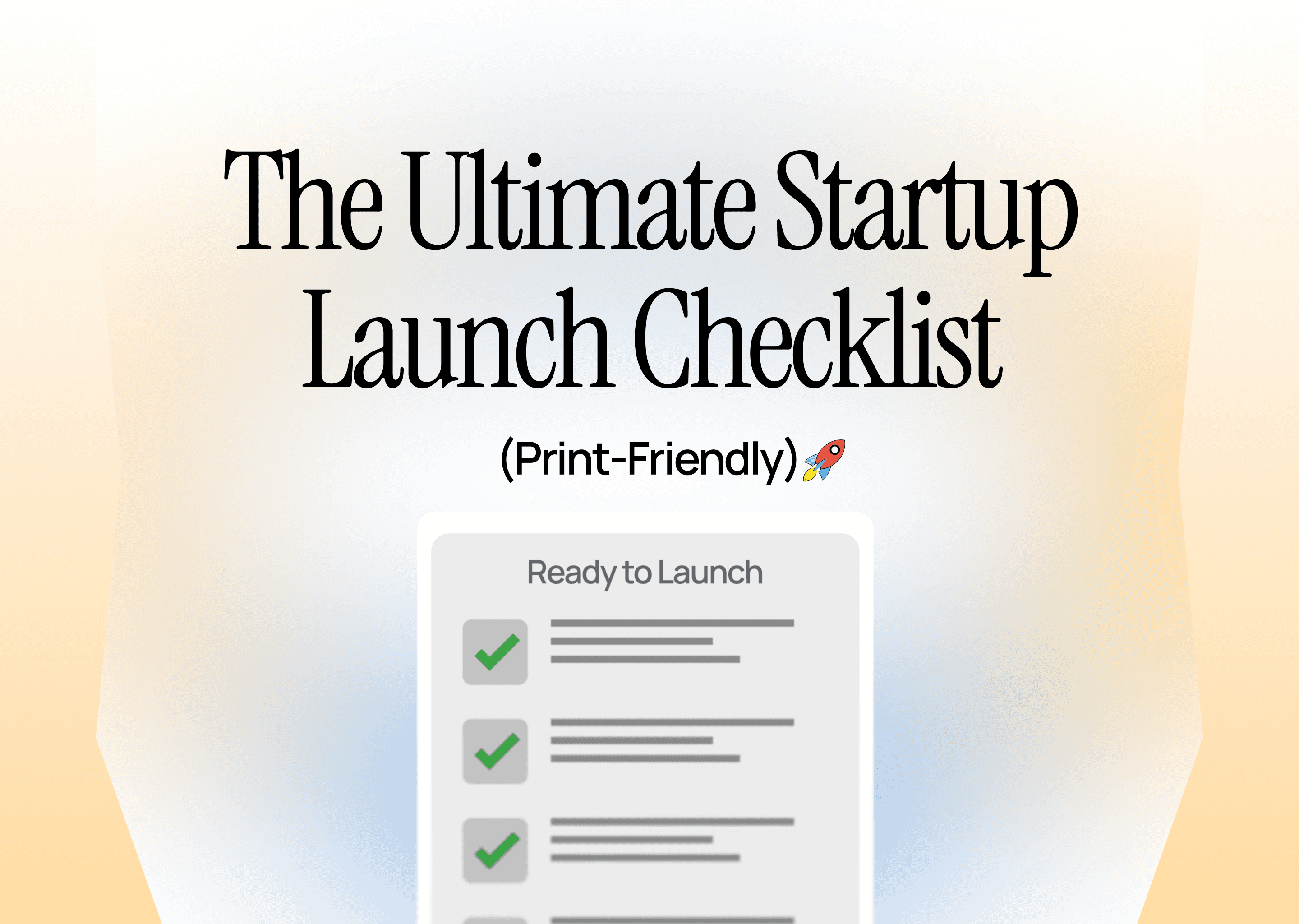Startup launch Checklist 