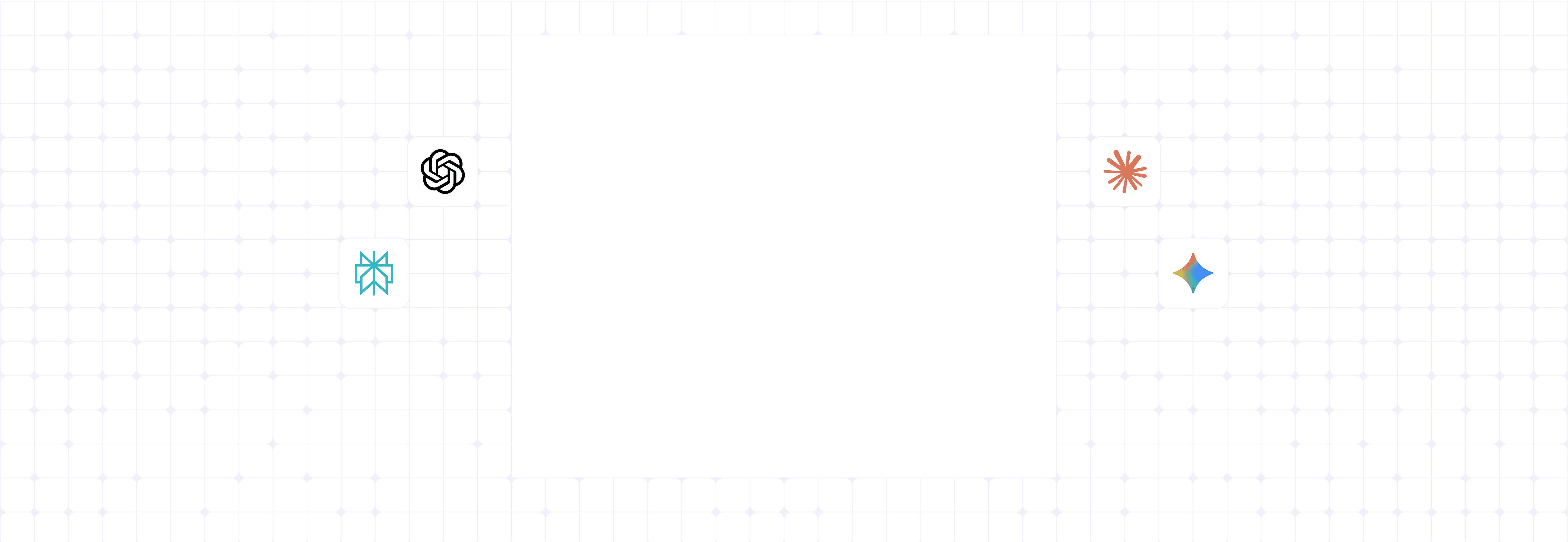Background battern with common AI company logos
