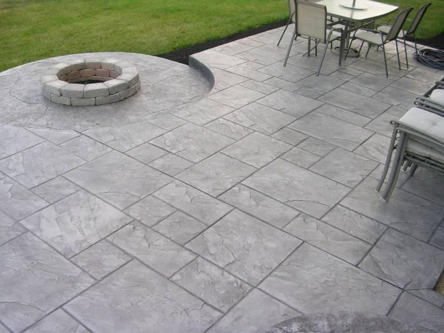 Stamped decorative Concrete backyard patio