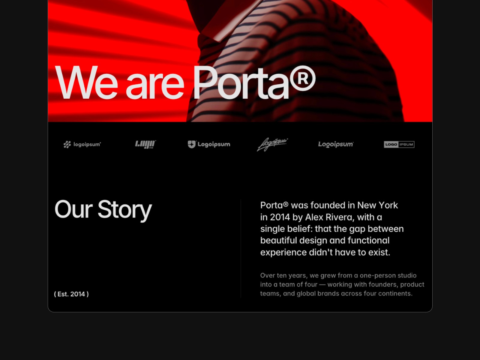 Porta® — 黑白极简专业创意机构官网设计灵感