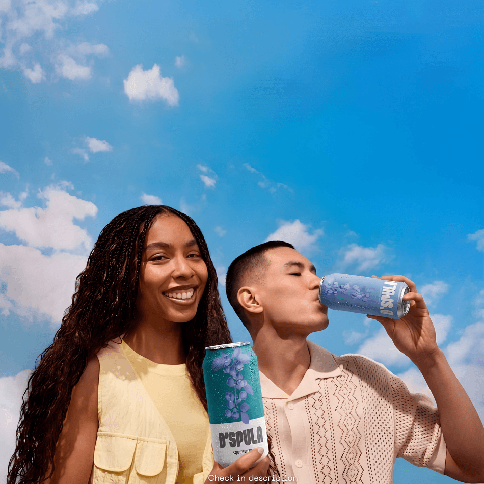 Man and woman drinking sunshine orange