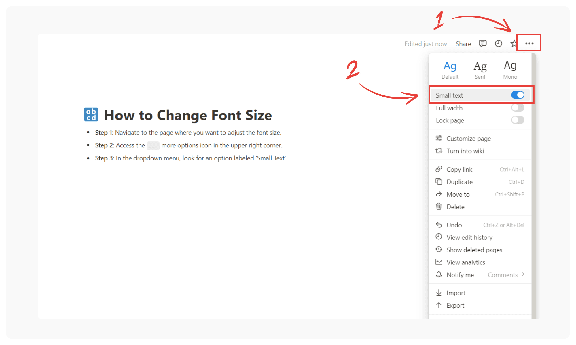 Adjusting Font Size in Notion