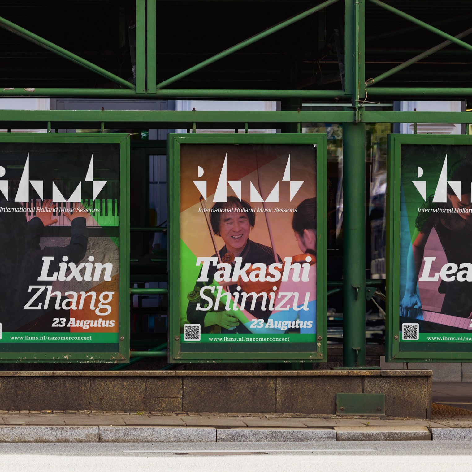 Billboards for IHMS. In green on a bridge