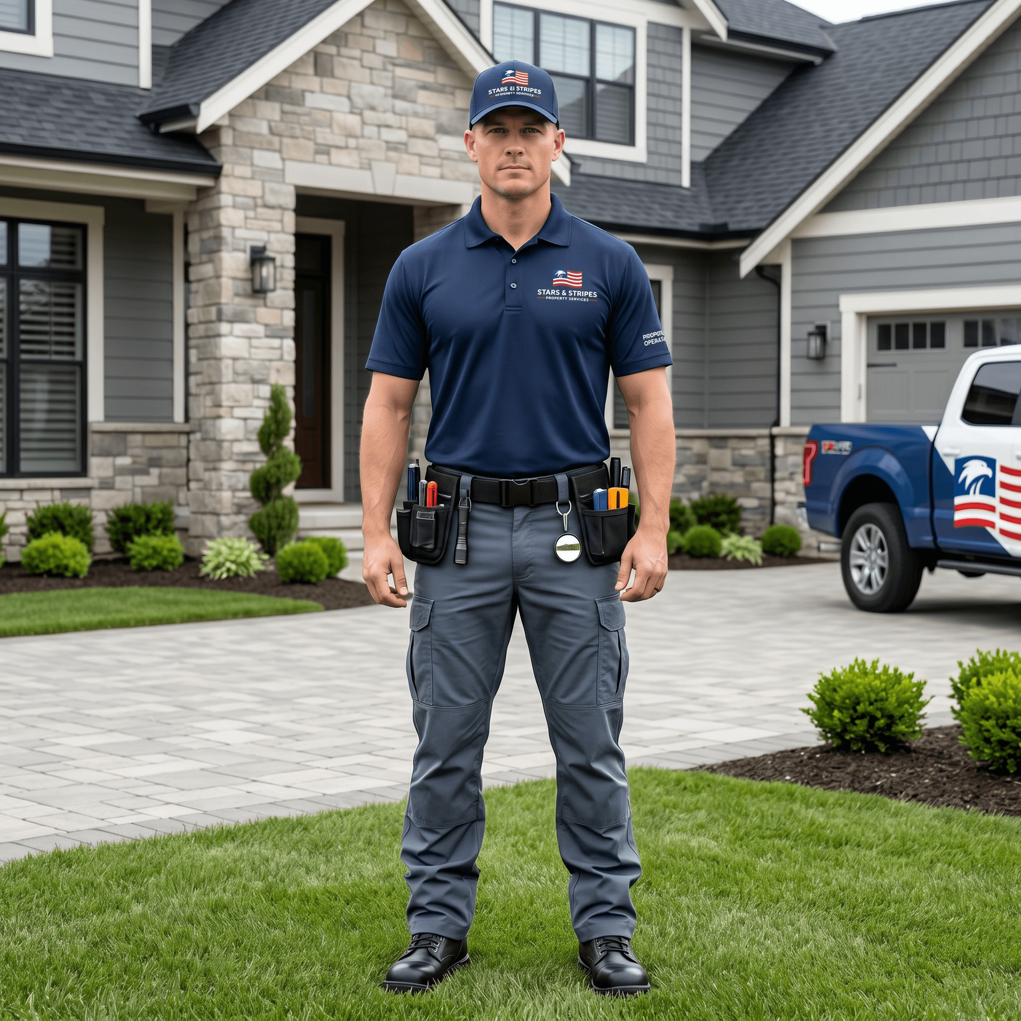 Window cleaning operator in uniform