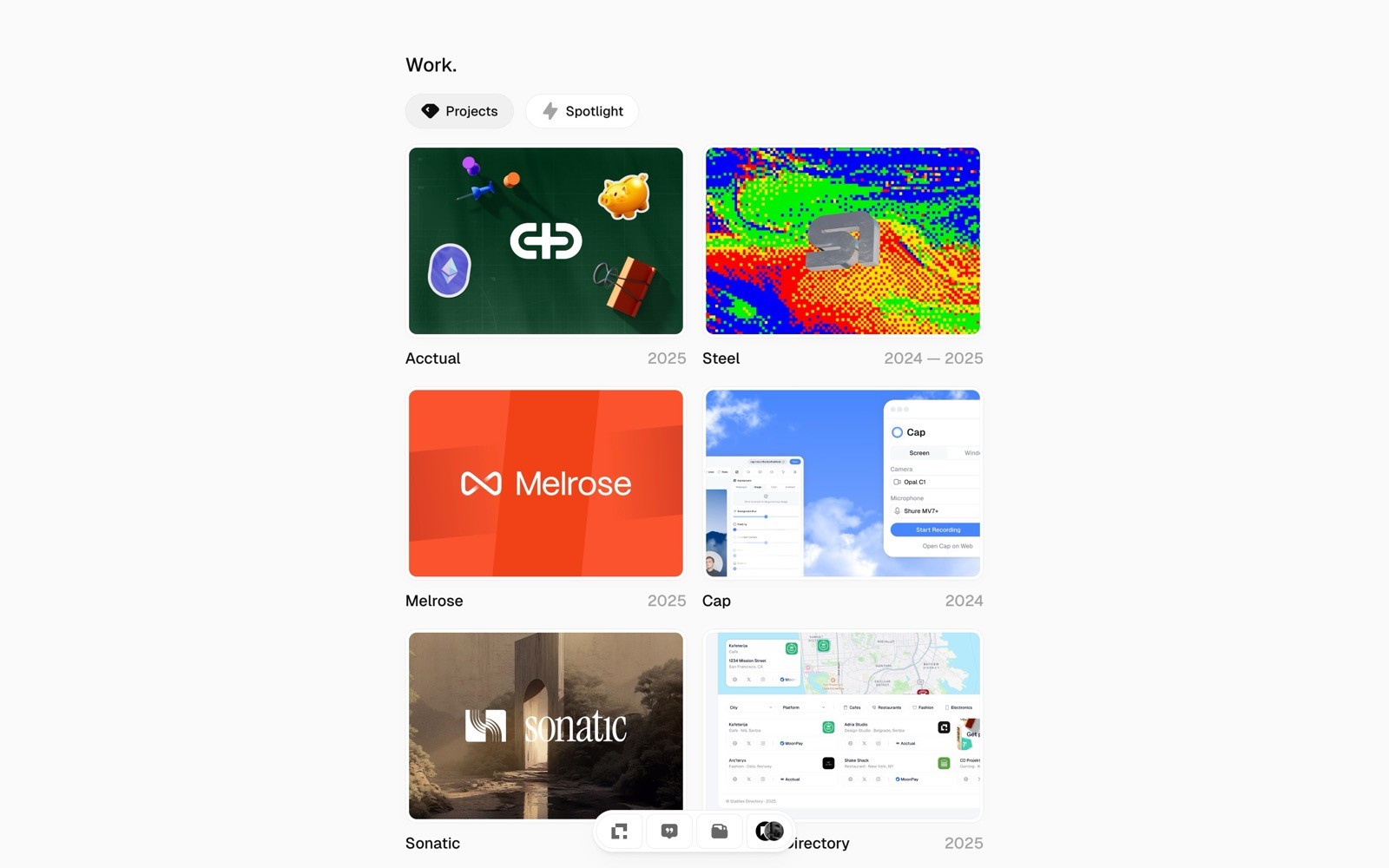 Adria Studio Portfolio section screenshot