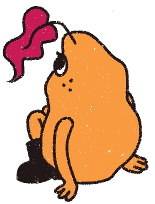 Beni with his back to us, pointing at the social media reel