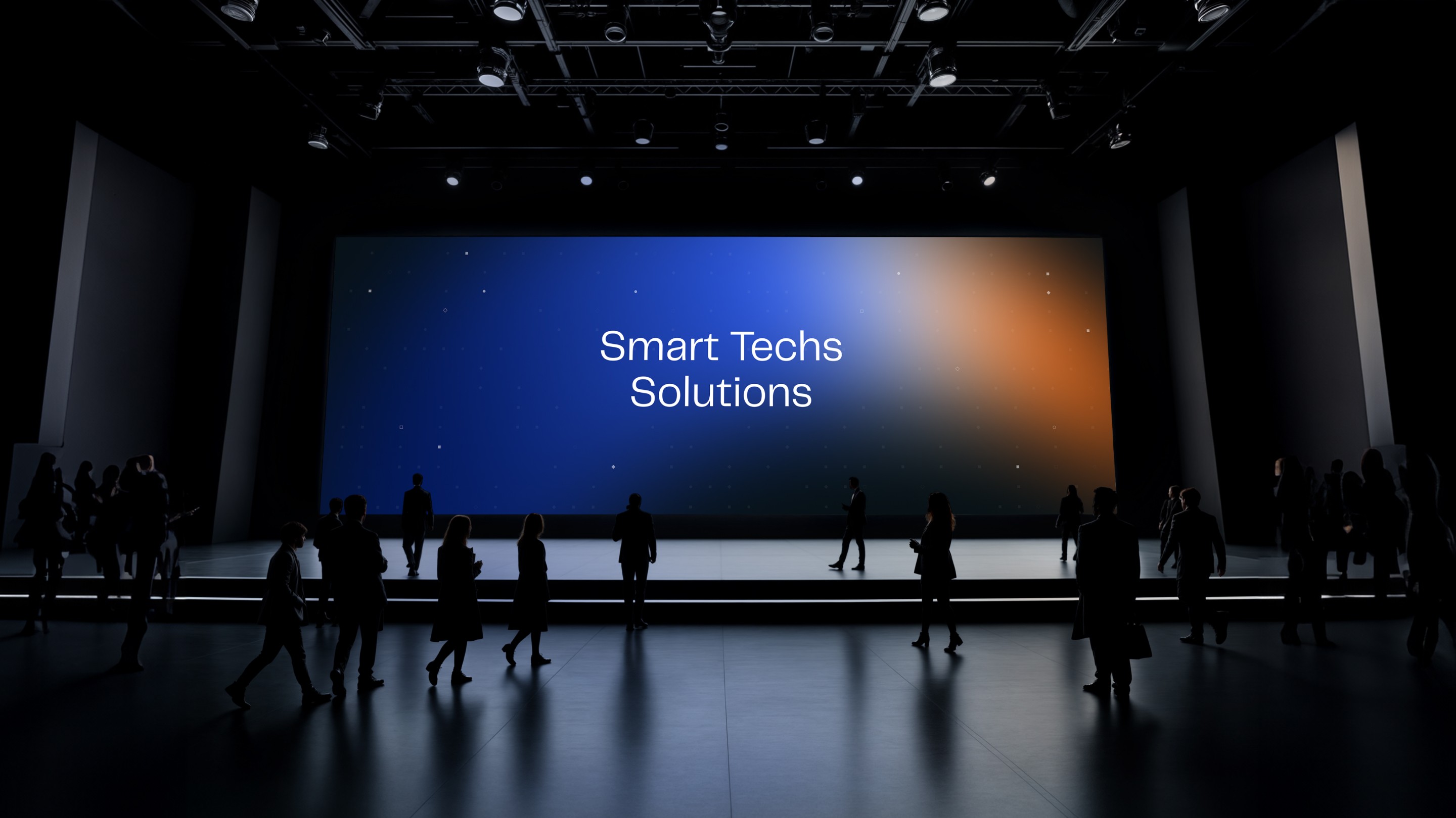 Stechs brand presentation on large screen during a technology event