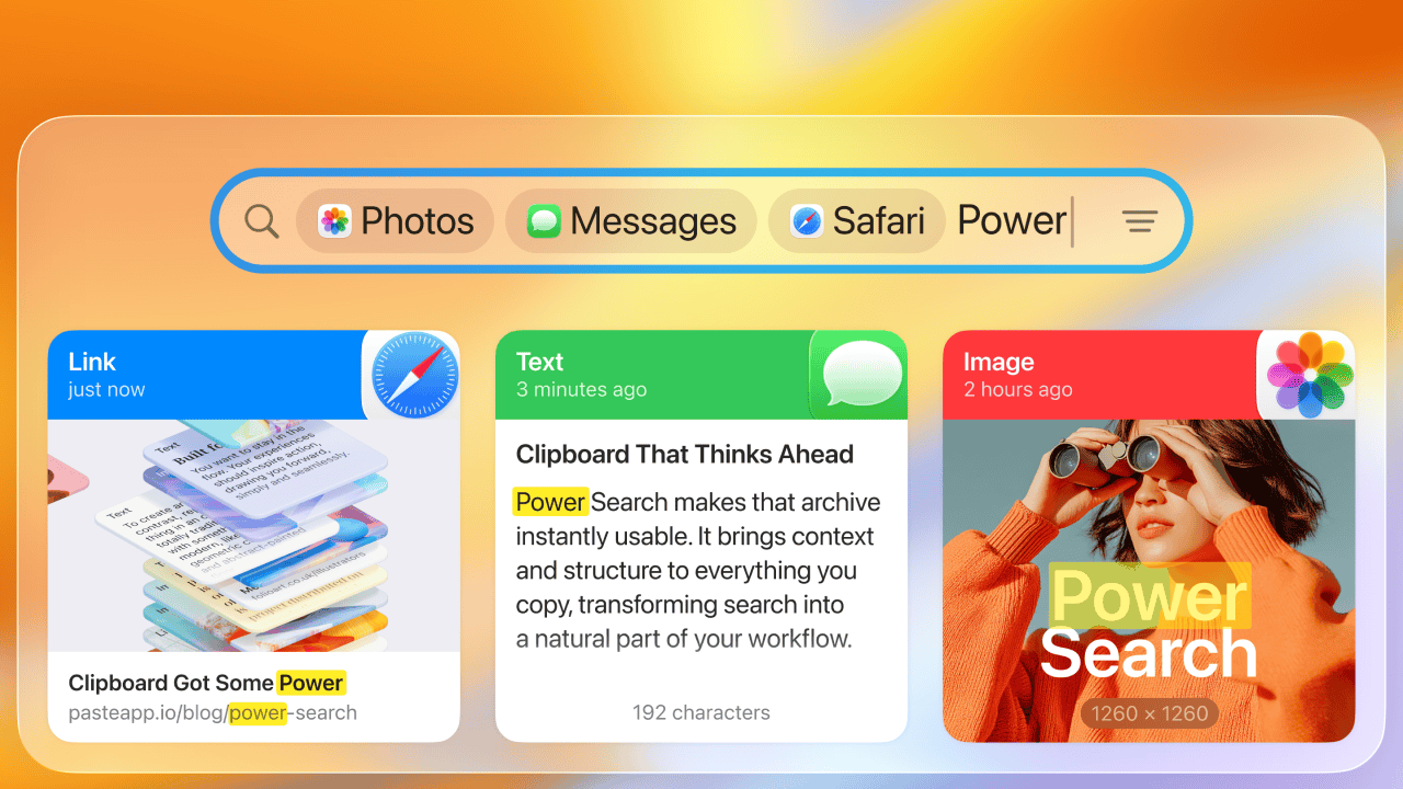Power Search in Paste