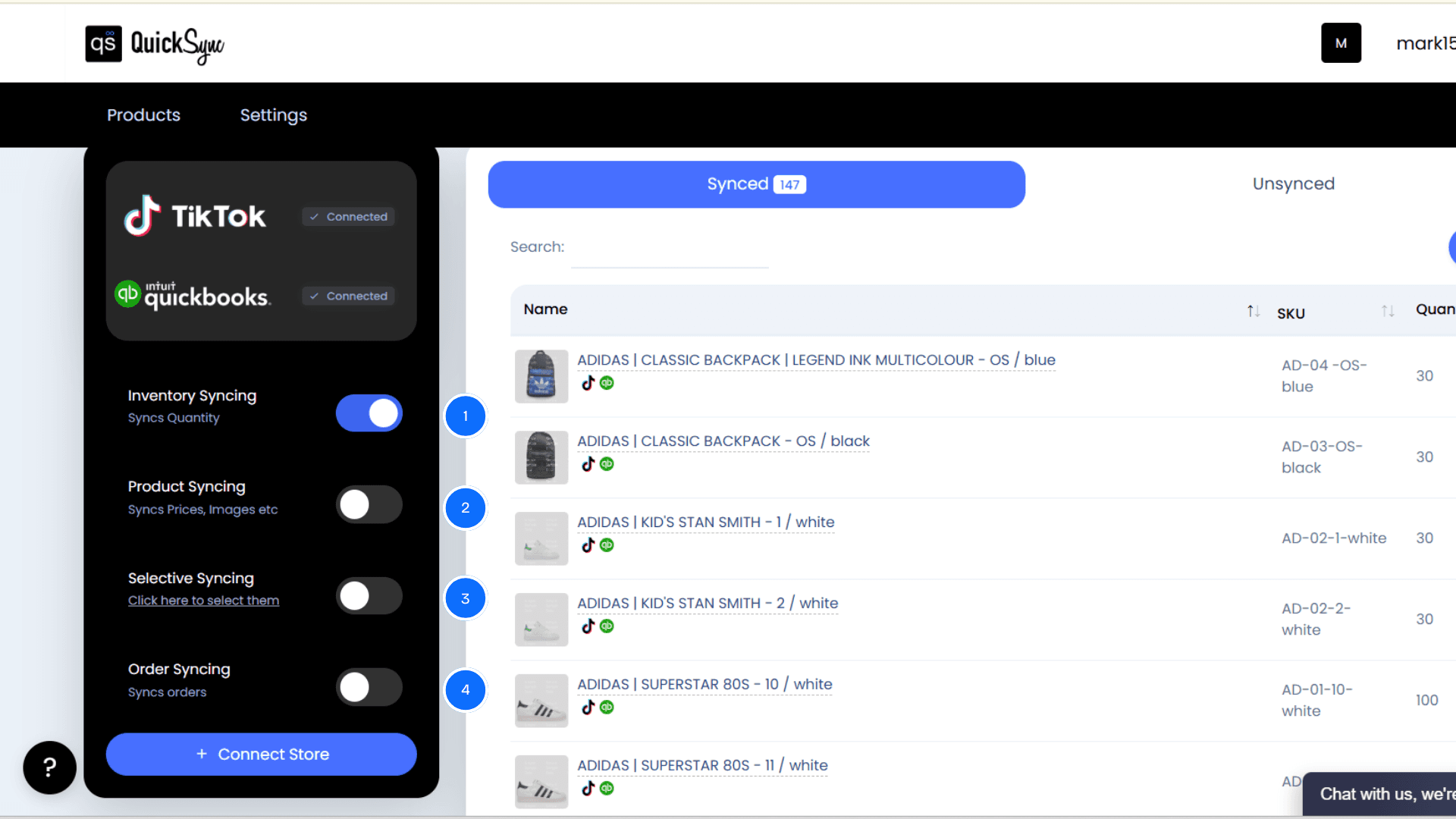 Syncing Options in QuickSync