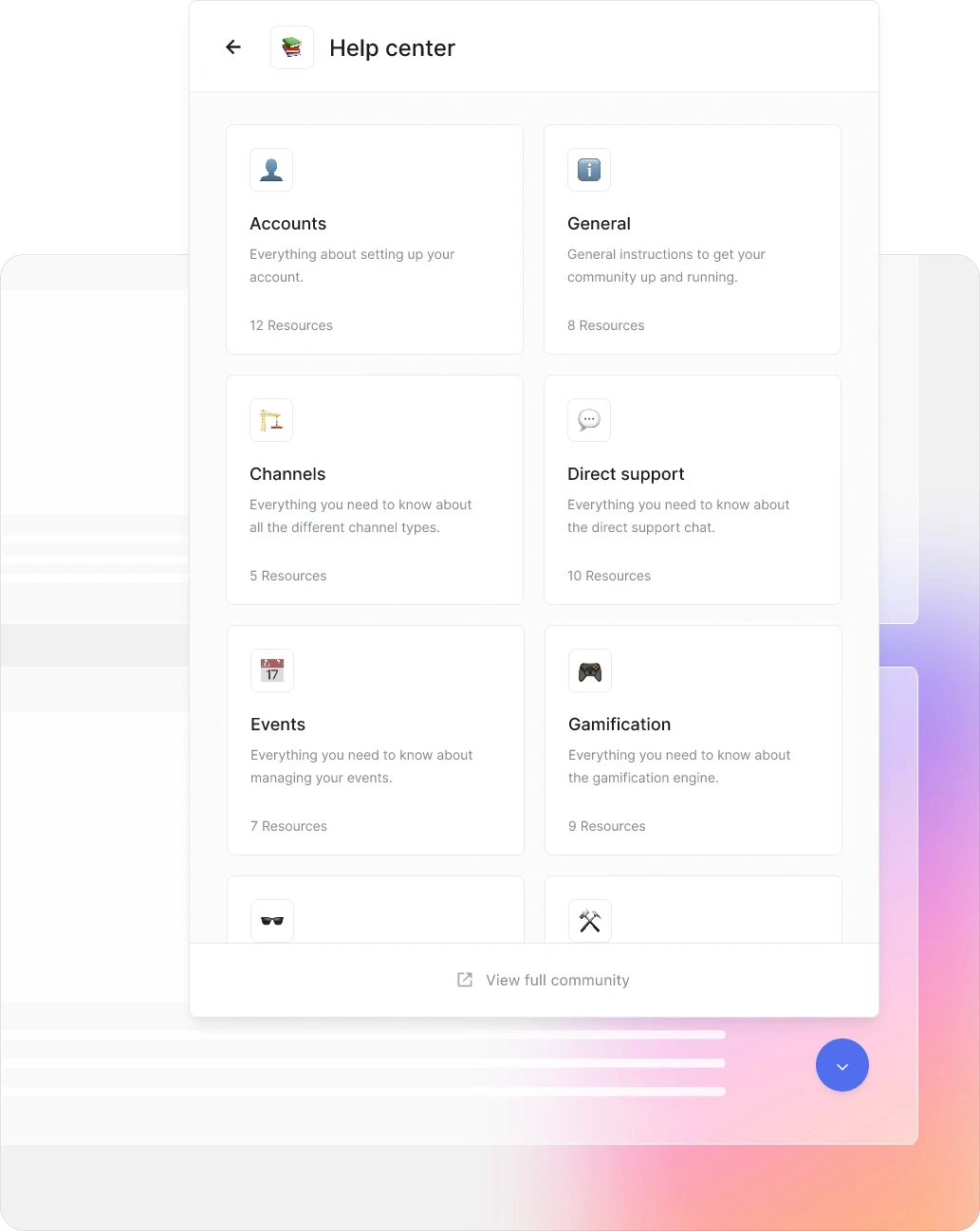 The knowledge base functionality in the Turf platform