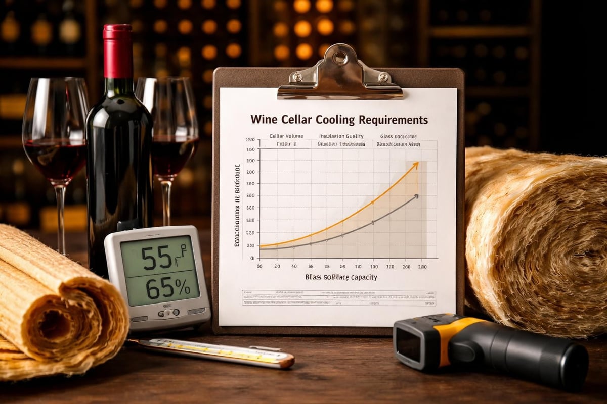Wine cellar cooling capacity calculation