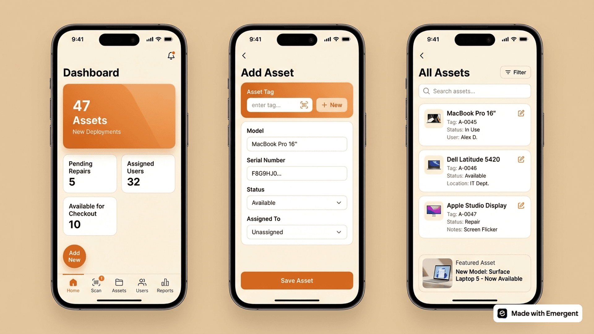 Computer Inventory App Made WIth Emergent