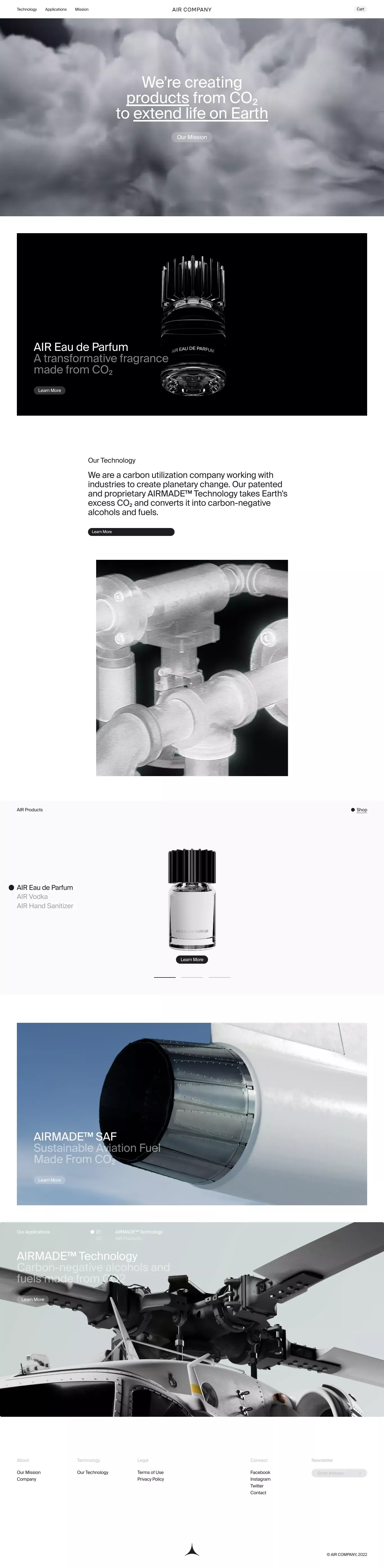 AIR COMPANY portfolio page screenshot showcasing Tech design