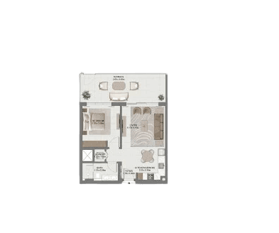 Floor plan of the Golf Hills apartment, showcasing room layout and dimensions for potential residents.