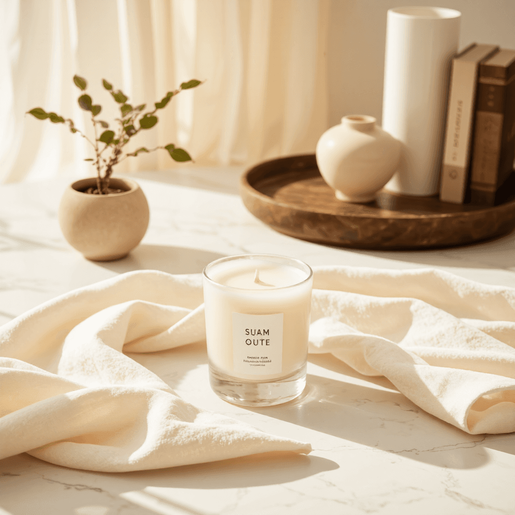 product photography of candle