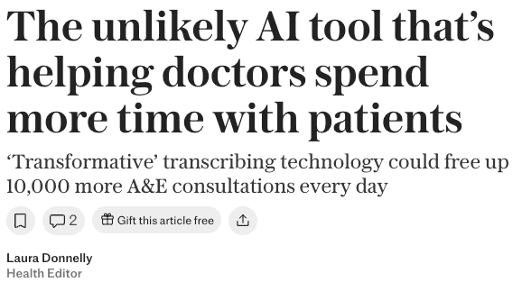 Article image from The Telegraph reporting on the largest ever ambient voice technology study