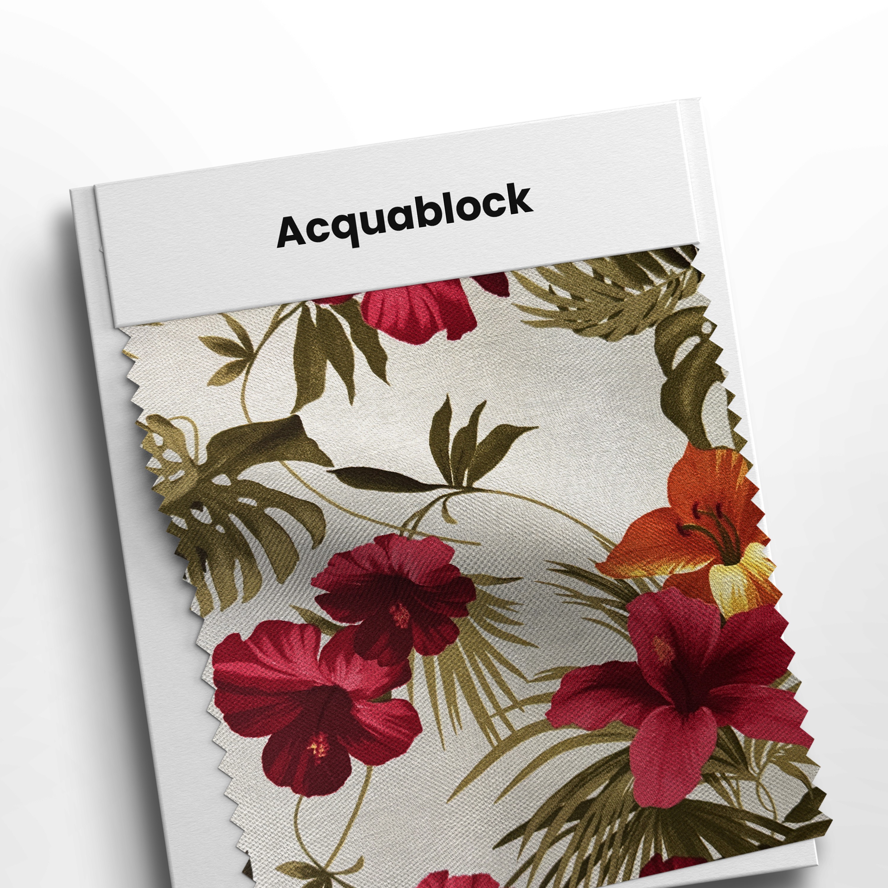 mostruario com tecido acquablock mariscal vermelho