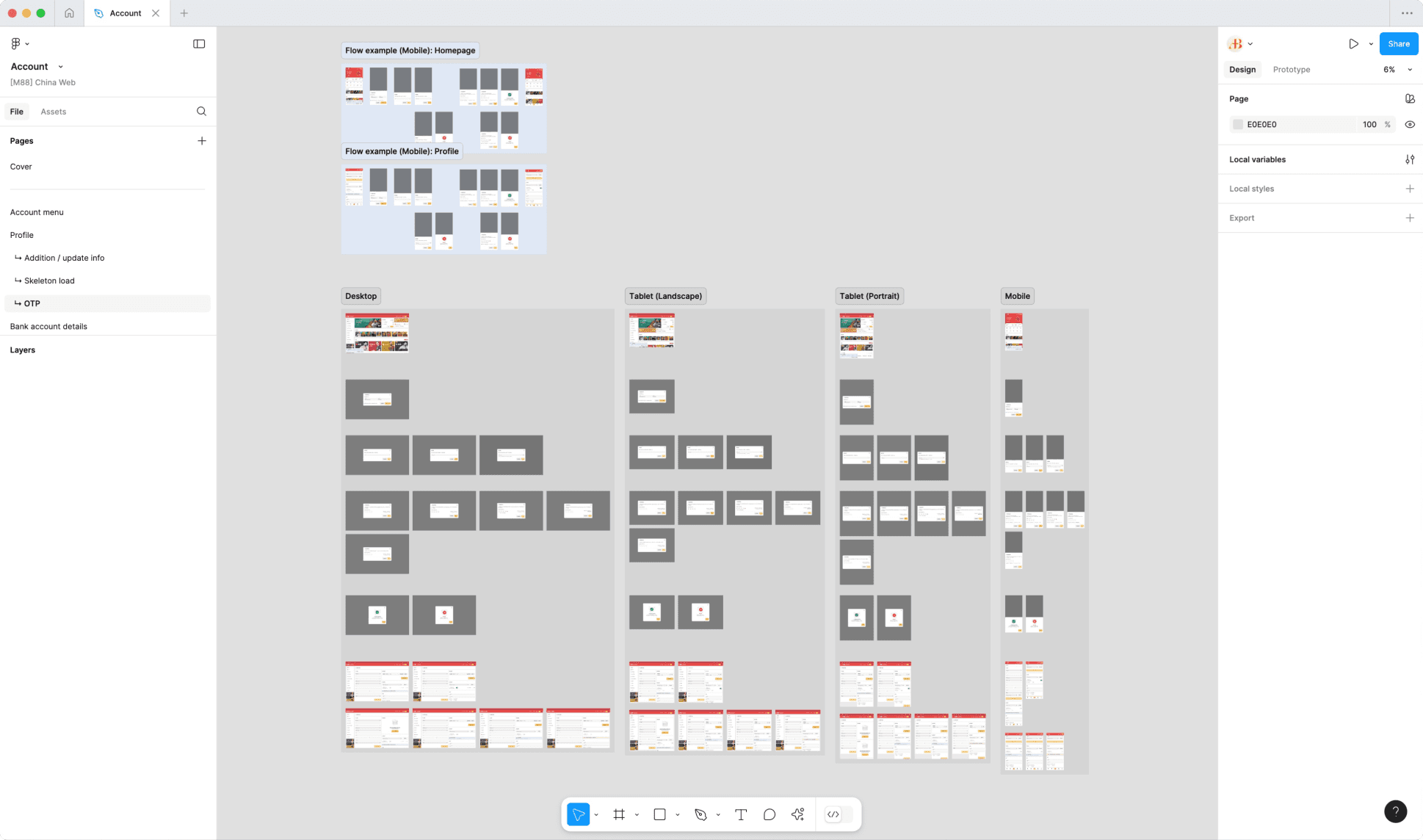 M88 China's OTP mockup pages