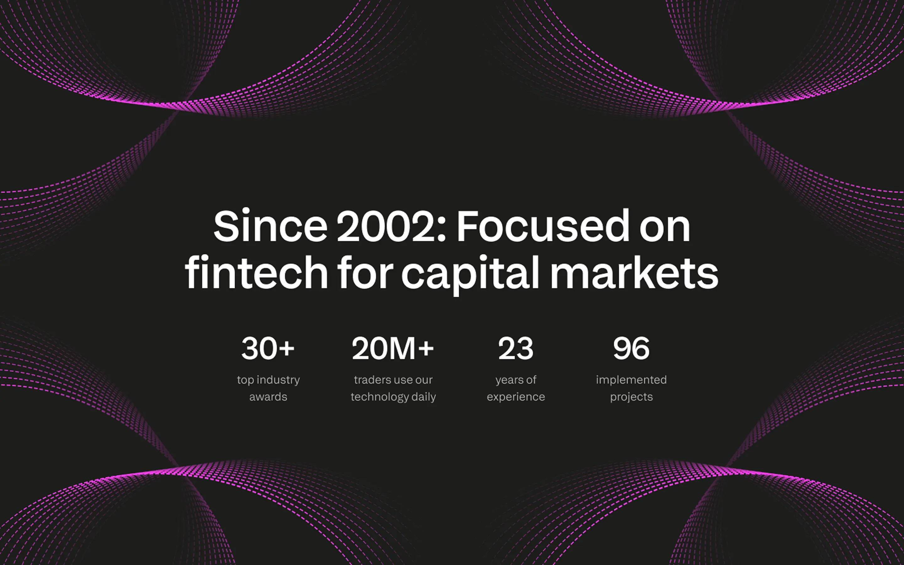 Dark‑themed mega menu showing Devexperts product categories, services, and a persistent “Contact sales” link