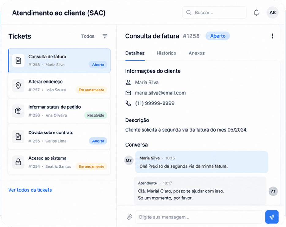 Customers list UI