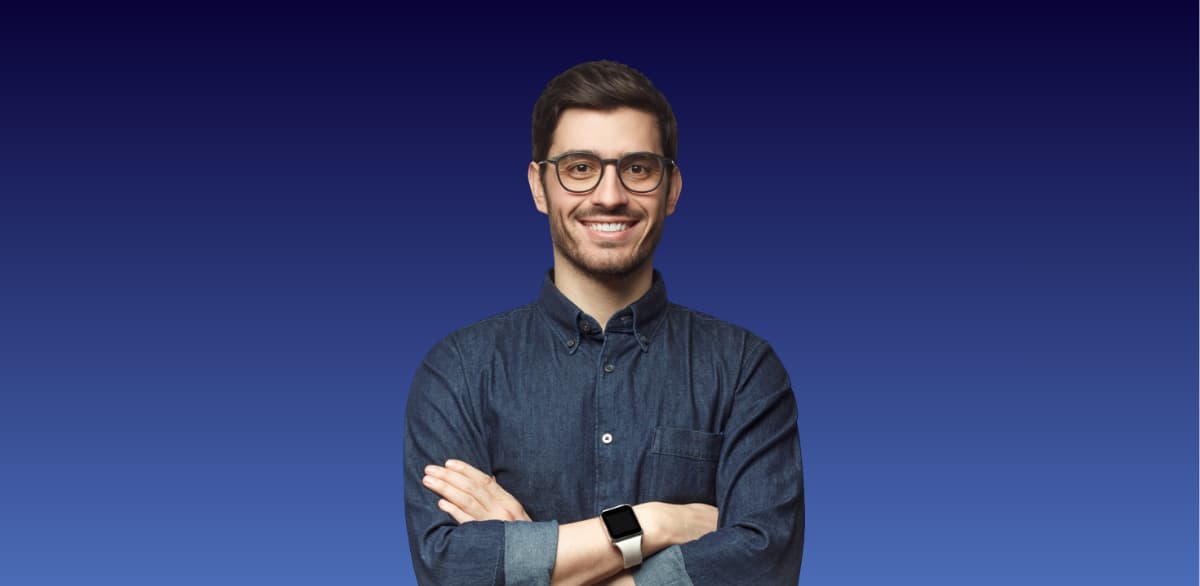 A smiling man with glasses. He looks like the technical founder of a startup