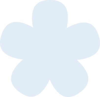 blue flat vector pastel flower shape