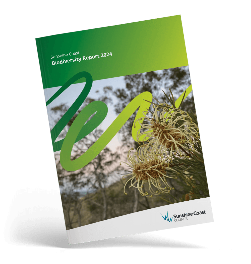 Annual biodiversity report by the Sunshine Coast Council (November 2024 edition), providing updates on local ecosystem health, First Nations land stewardship, and strategic conservation goals for the region.