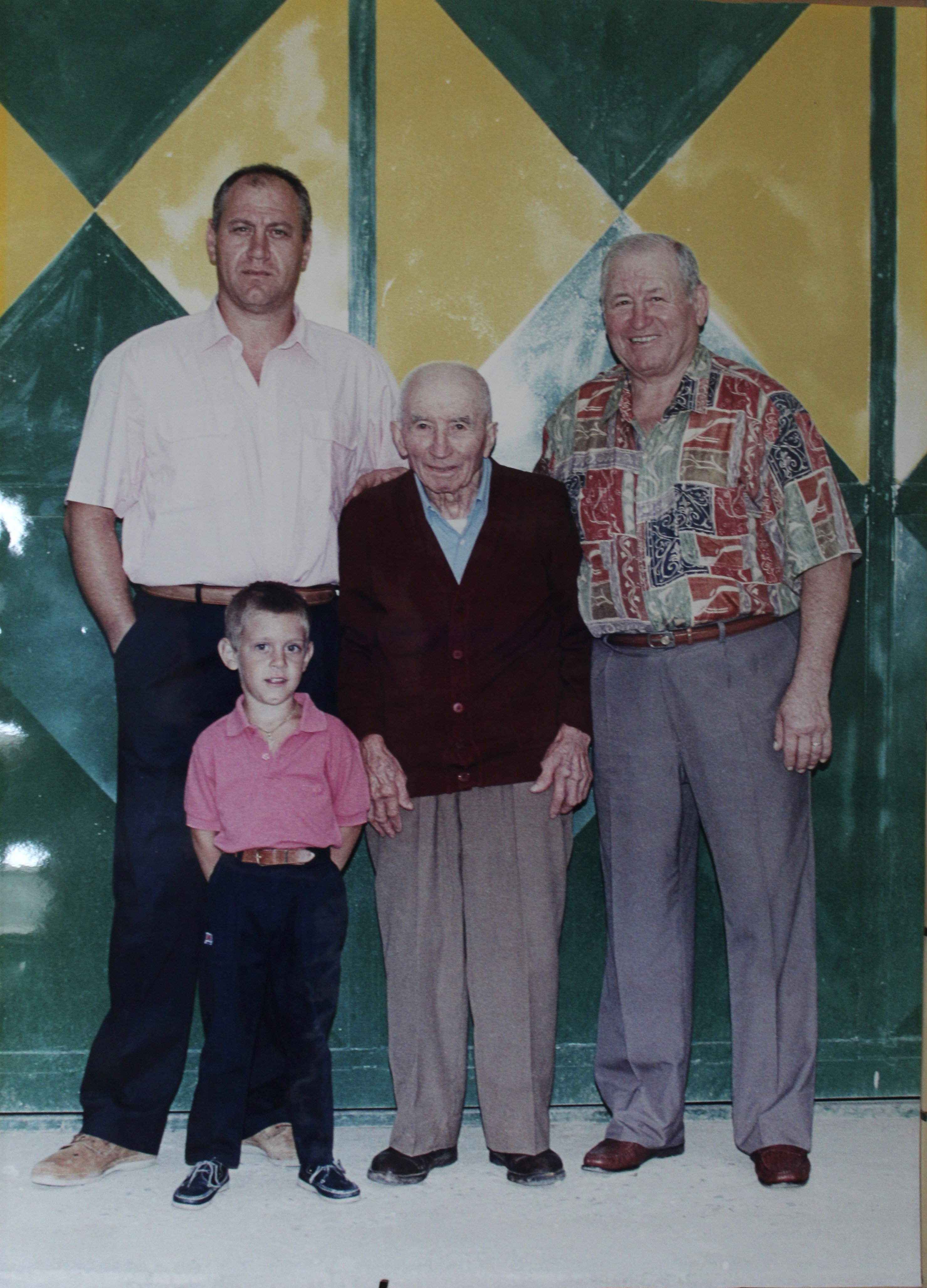 This image is showing the 4 generations all together that brought the farm to the successful situation it is now