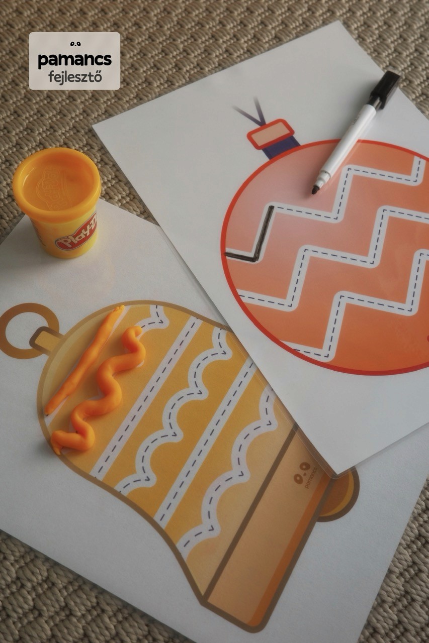 Karácsonyi vonalvezető feladatlap grafomotorika fejlesztéshez