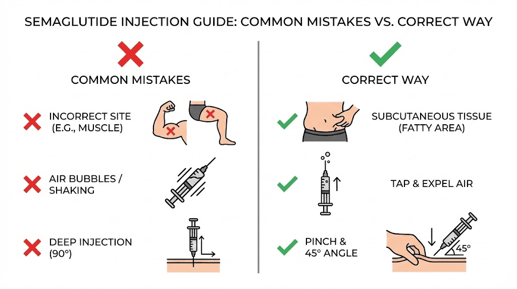 Common semaglutide syringe injection mistakes and corrections checklist