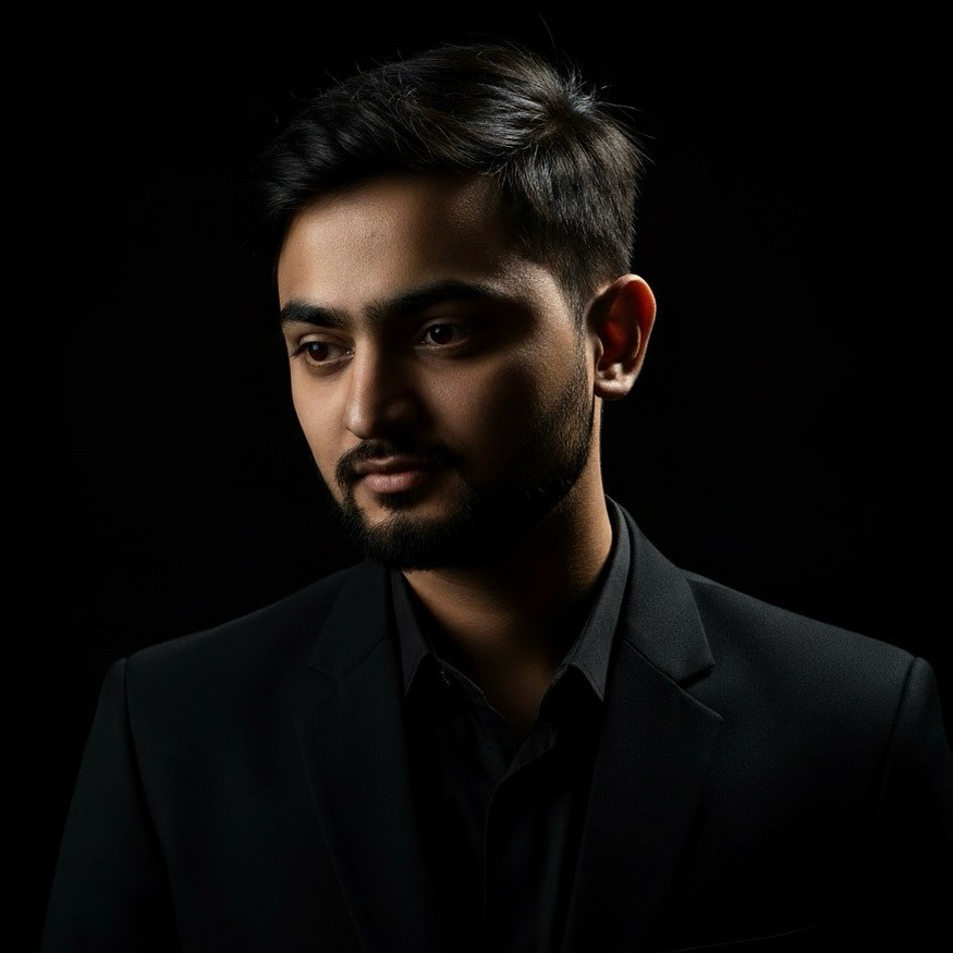 Portrait of portfolio creator – back view