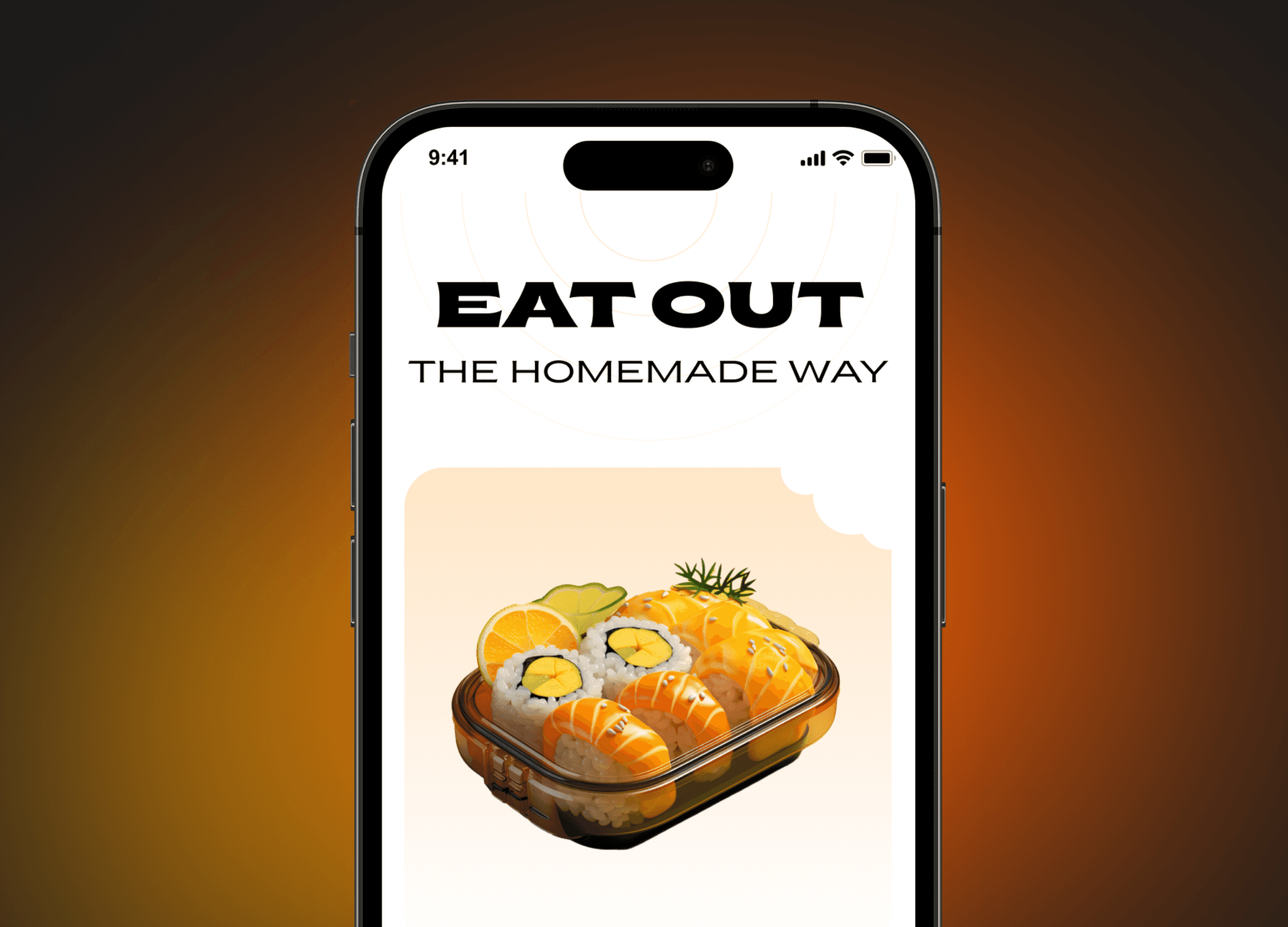 An iPhone 15 displaying a Food order app