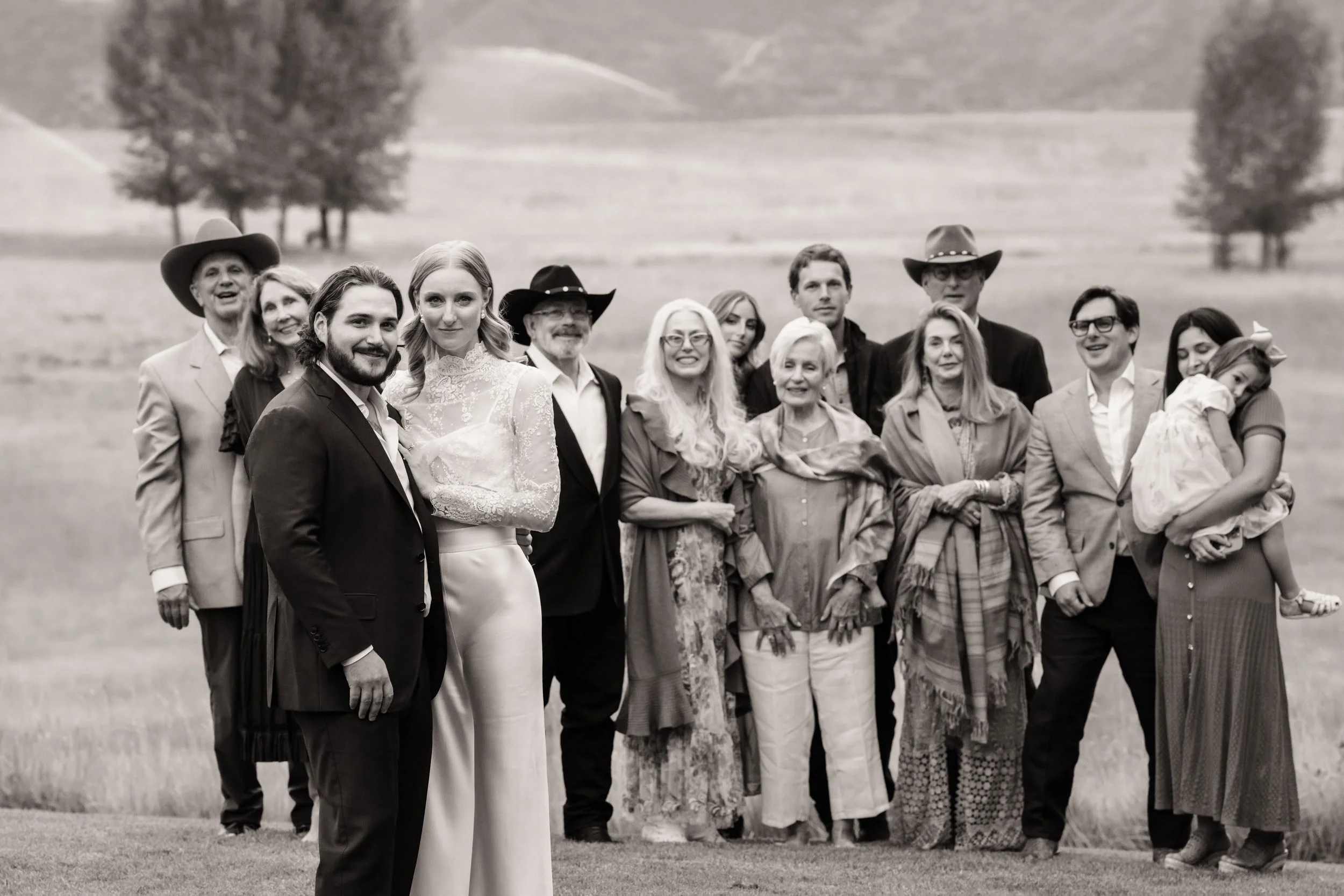 Aspen newlyweds gathered with family at their reception