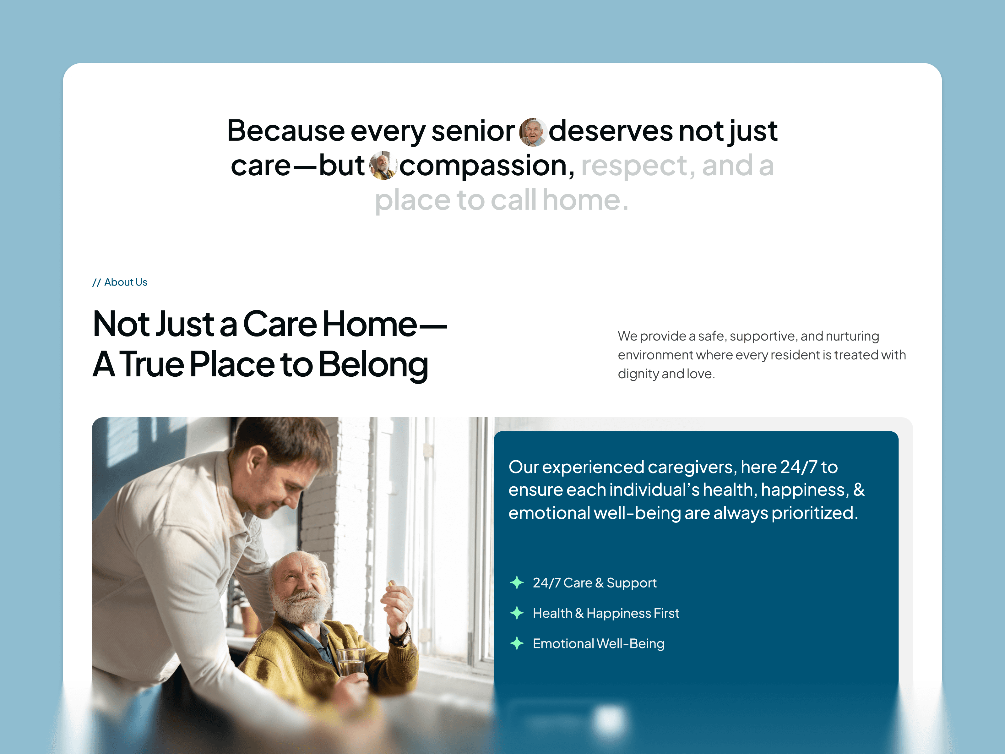 webflow senior care template