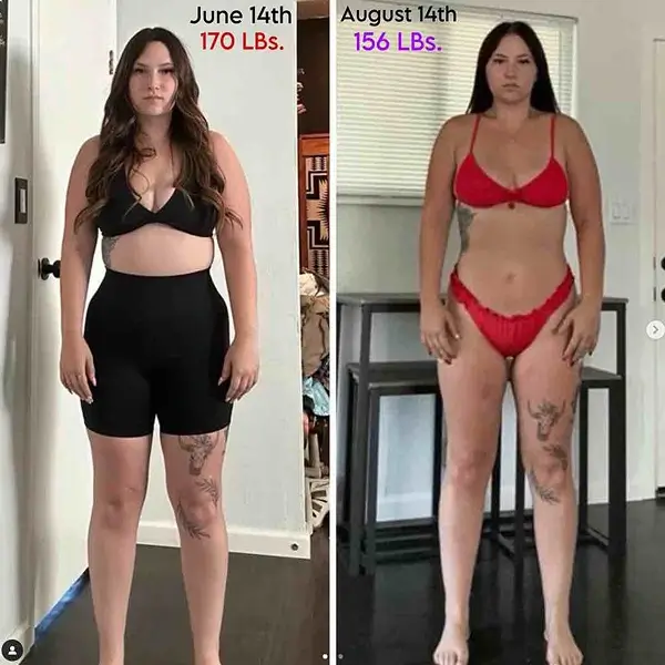 Body before and after transformation