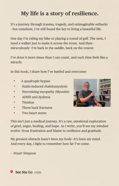 Stu reading his book in the library.