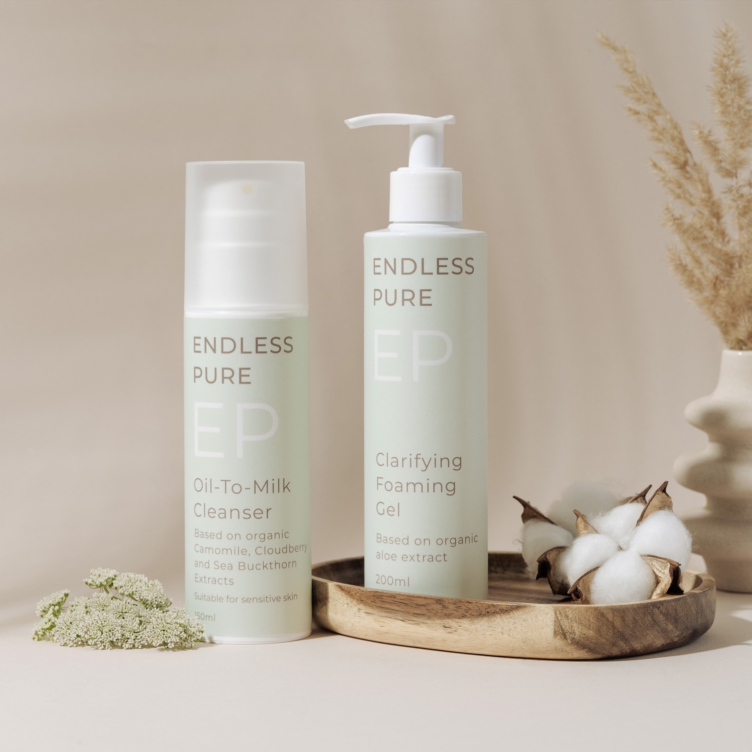 ENDLESS PURE skincare product photos