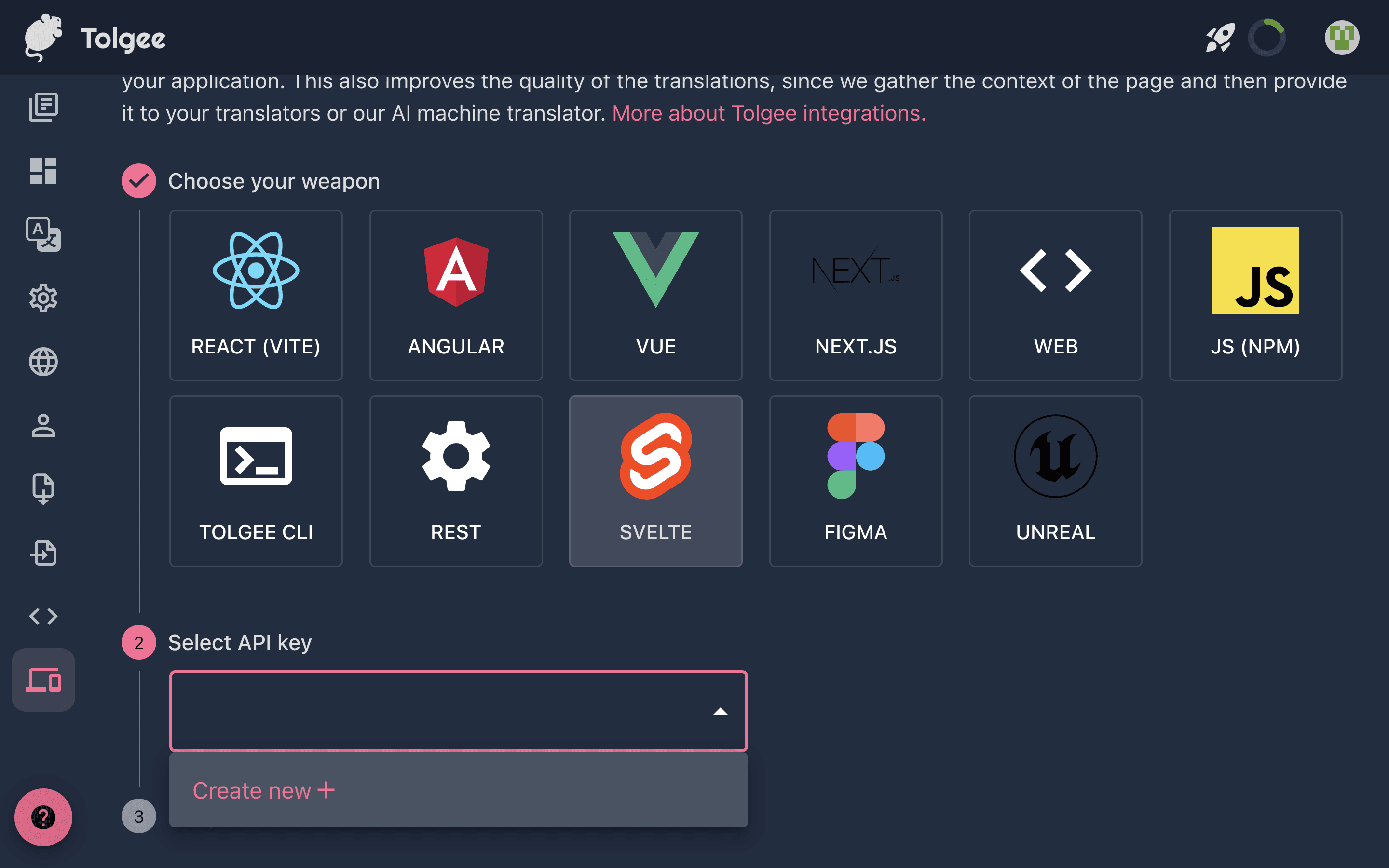 Tolgee Integrate Svelte