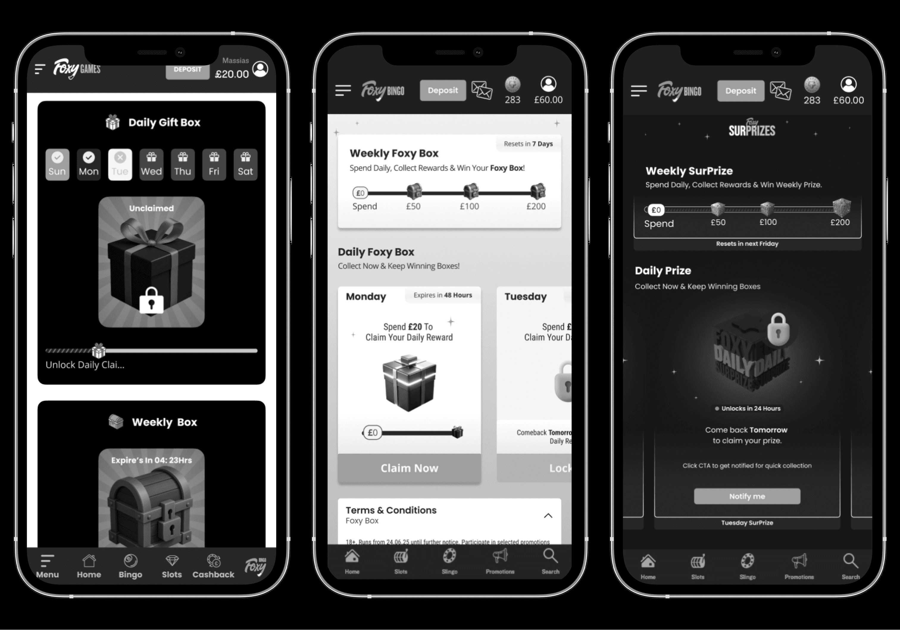 Design Exploration Before moving into the final experience, I explored multiple approaches to improve reward visibility, progression clarity, and player motivation. The goal was to create a system that balanced immediate daily rewards with long-term weekly progression without overwhelming players.