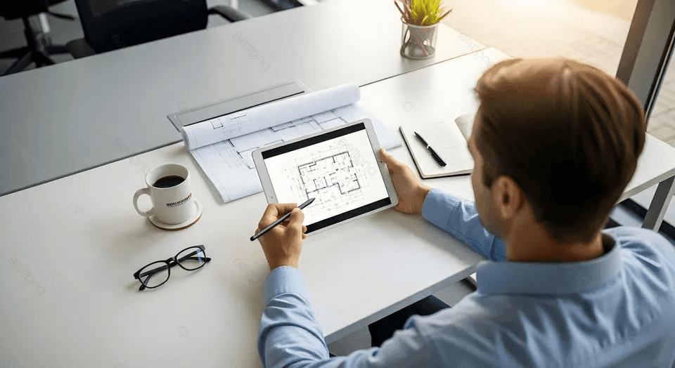 Dynamic picture of a cyclist riding downhill