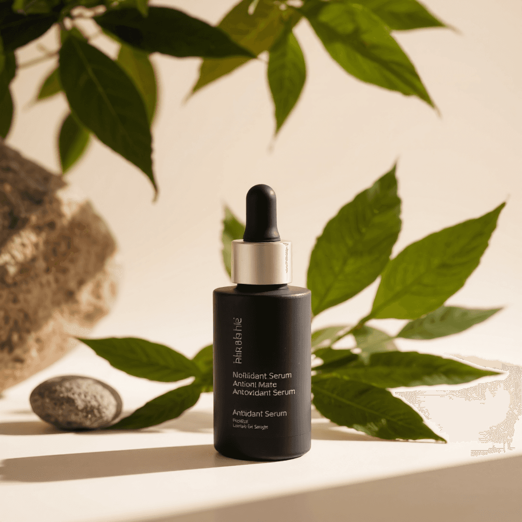 product photography of a bottle of anti-oxidant serum