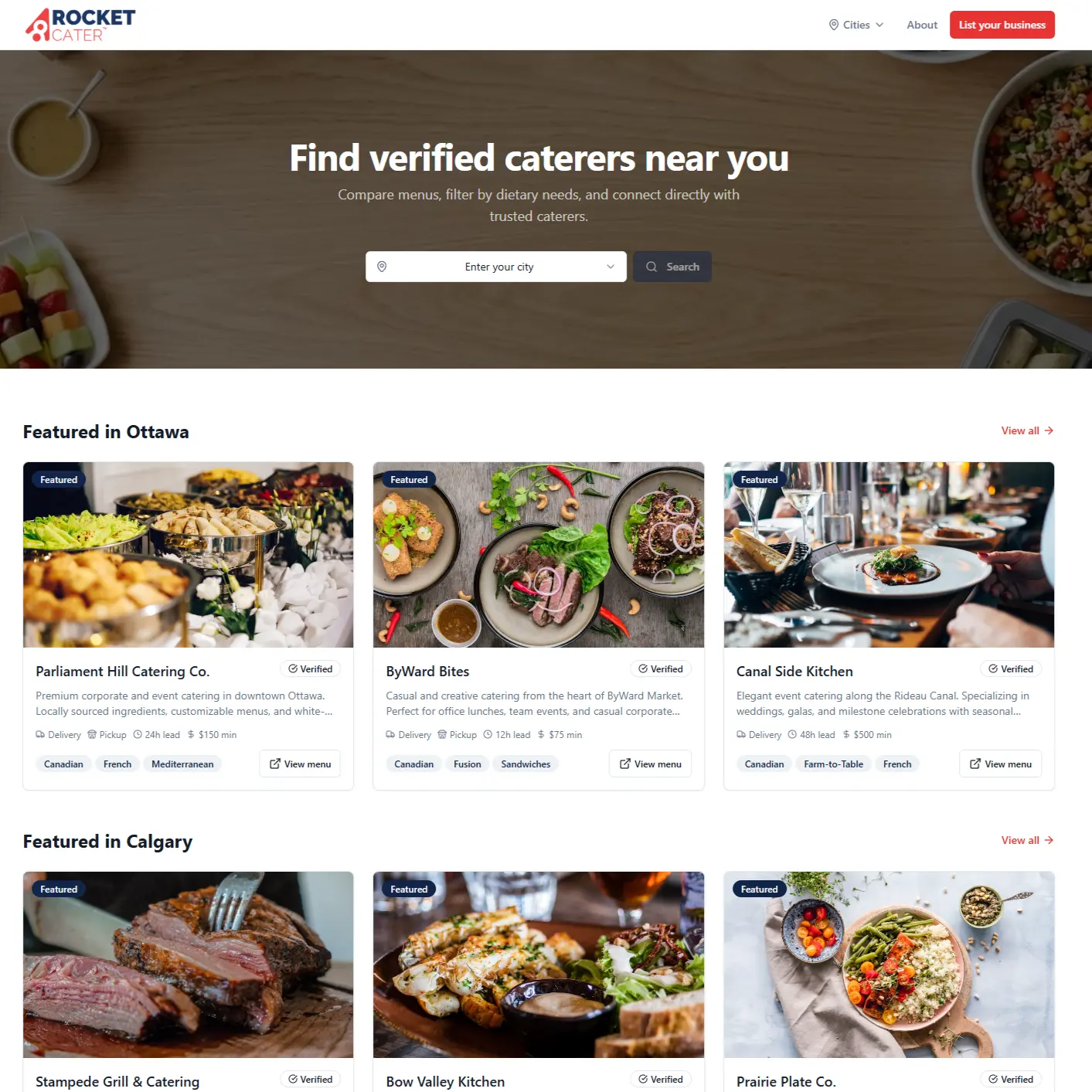 Rocket Cater catering directory