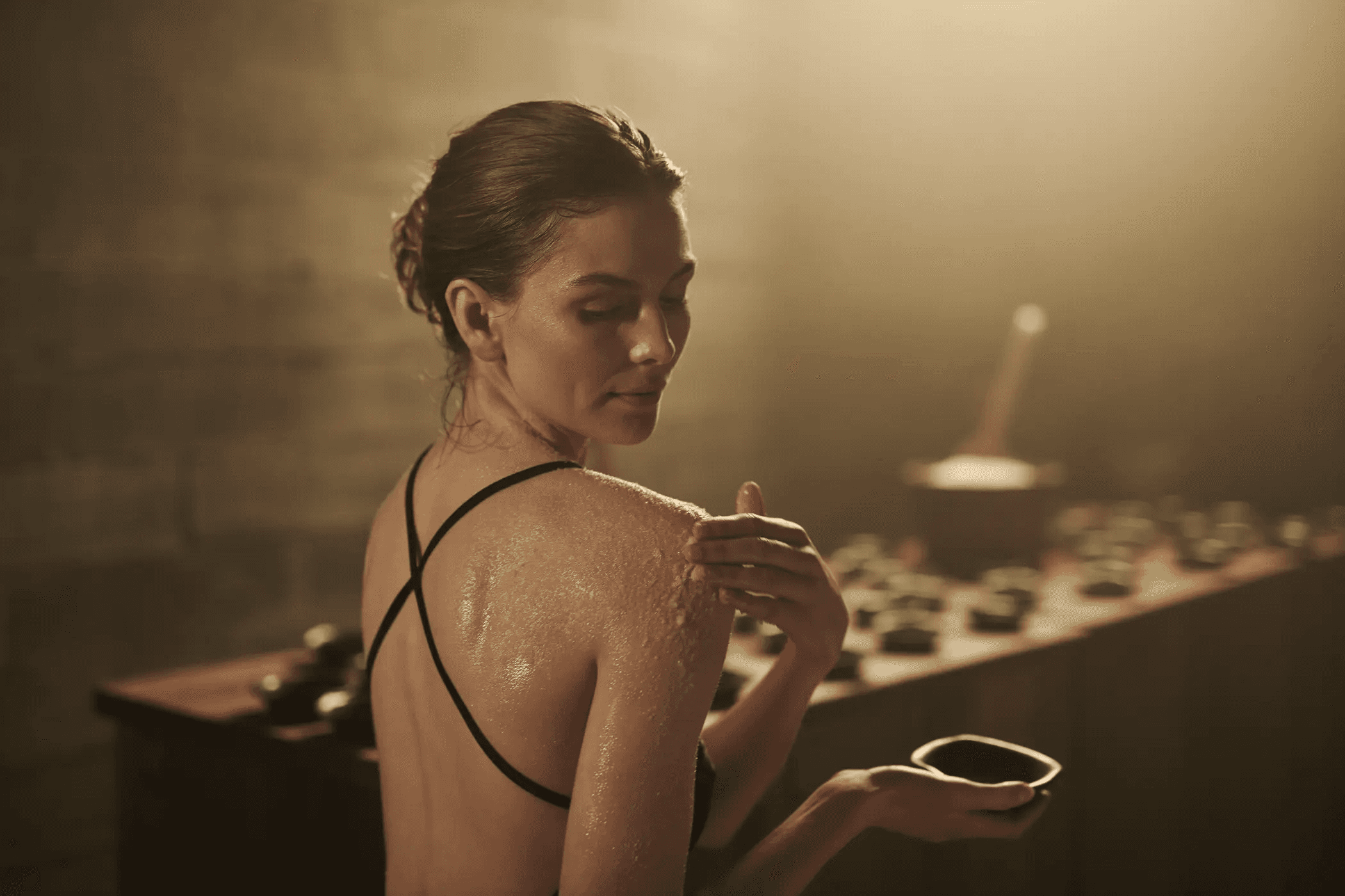 Woman in SkyLagoon spa