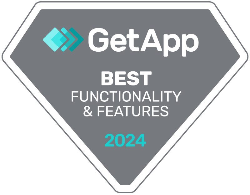 GetApp Best Functionality & Features 2024 Badge