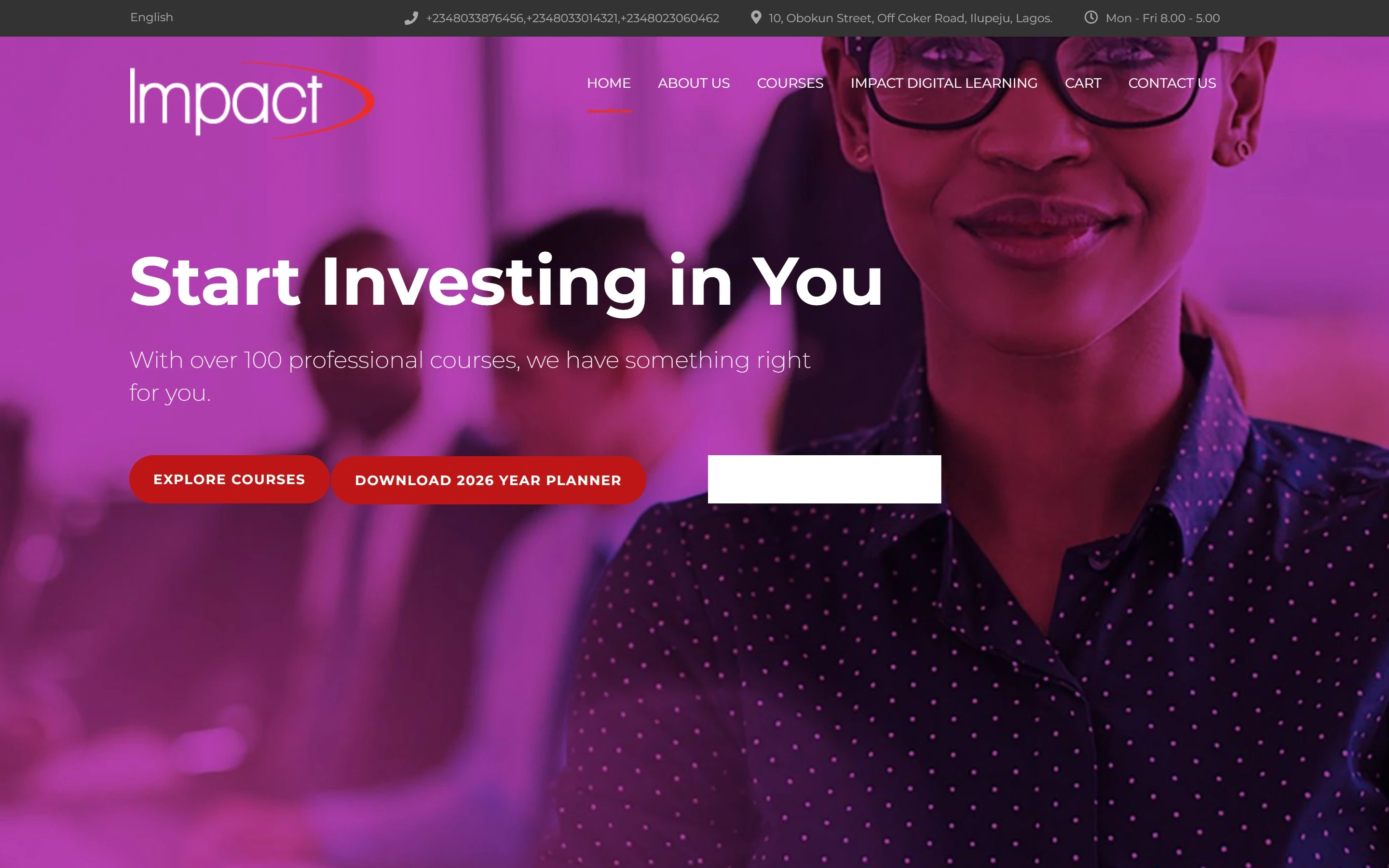 Archived original Impact homepage hero