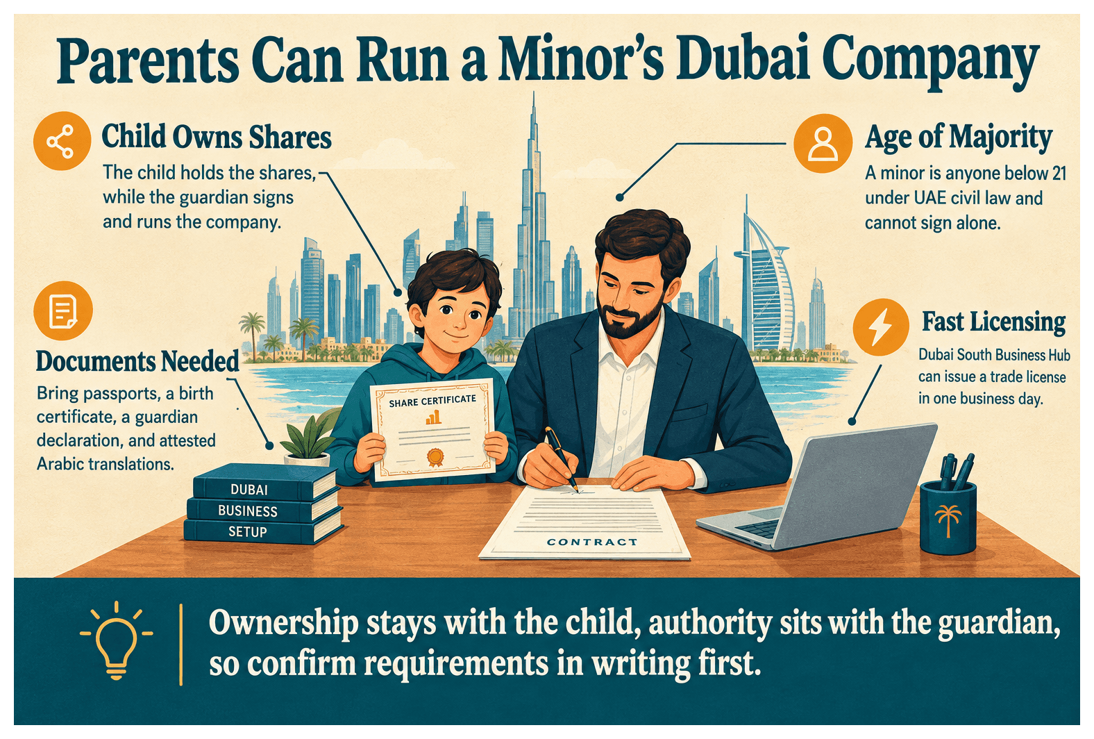 Infographic: Can Parents Set Up a Dubai Company on Behalf of a Minor Child