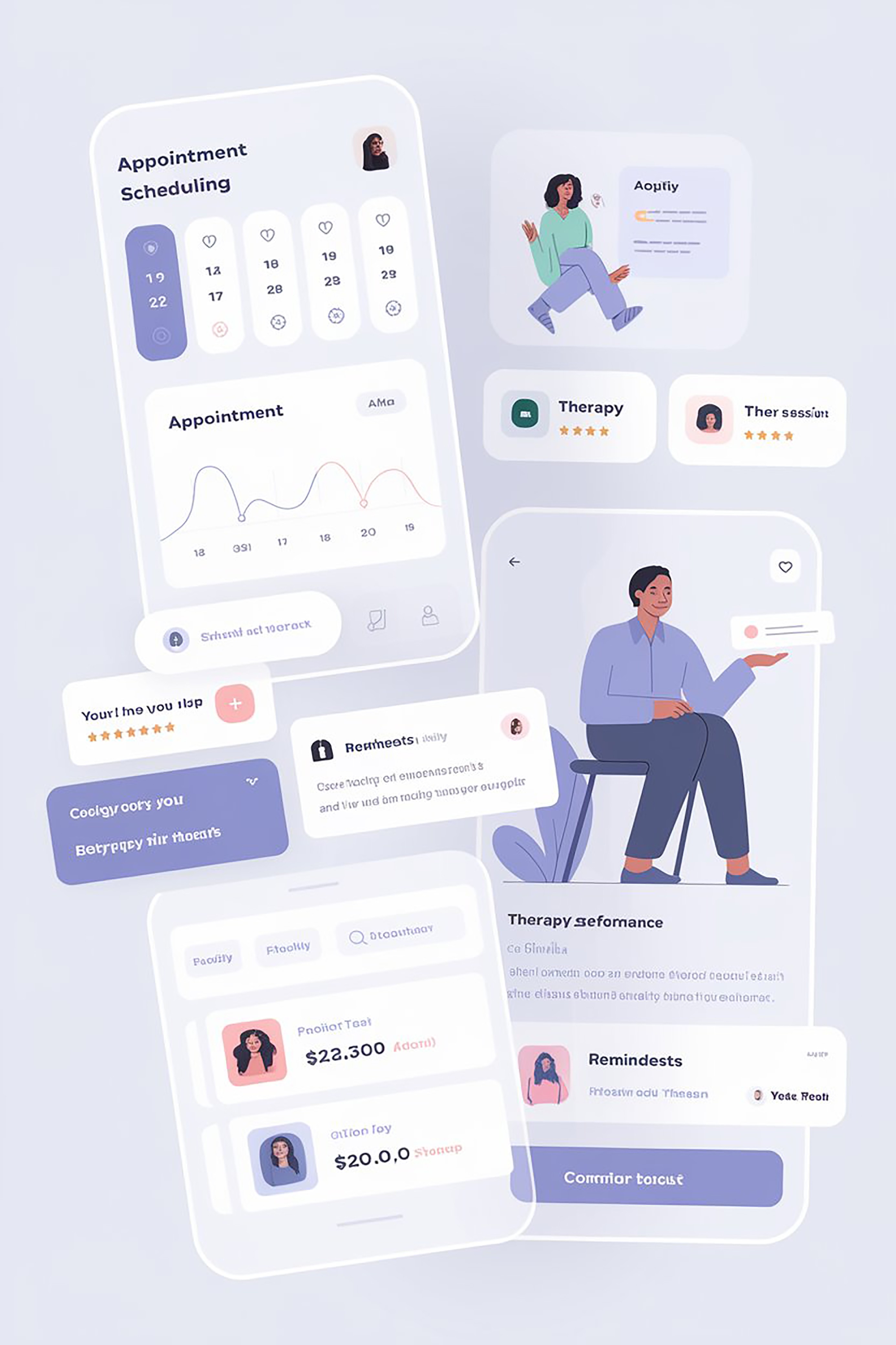 Abstract illustration of a network of connected icons